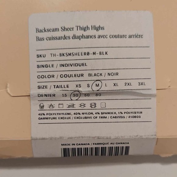 Sheertex Backseam Sheer Rip-Resist Thigh Highs - Picture 6 of 8